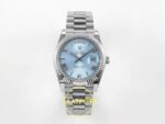 Rolex Day Date 228235 Buz Mavisi Roma Rakamlı Kadran 40mm Eta Saat karşıdan görünüm