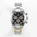 Rolex Daytona 40mm 126509 Black Silver Diamonds QF Factory Eta Saat karşıdan görünüm