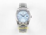 Rolex Day Date 228235 Taşlı Buz Mavisi Kadran 40mm Eta Saat karşıdan görünüm