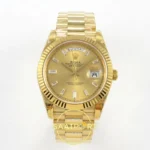 Rolex Day Date 228238 Sarı Altın Taşlı 40mm VSF V2 karşıdan görünüm