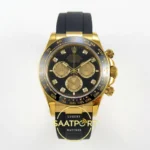 Rolex Daytona 40mm 126518 Black Yellow Gold Diamonds QF Factory Eta Saat karşıdan görünüm