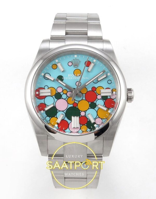Rolex Oyster Perpetual 41mm 124300 Celebration VSF Factory Eta Saat karşıdan görünüm
