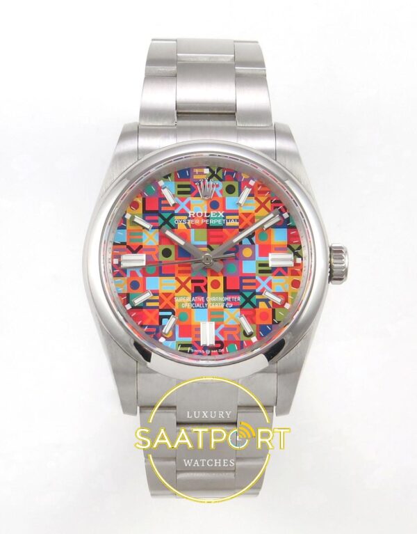 Rolex Oyster Perpetual 41mm 134300 Multicolor VSF Factory Eta Saat karşıdan görünüm