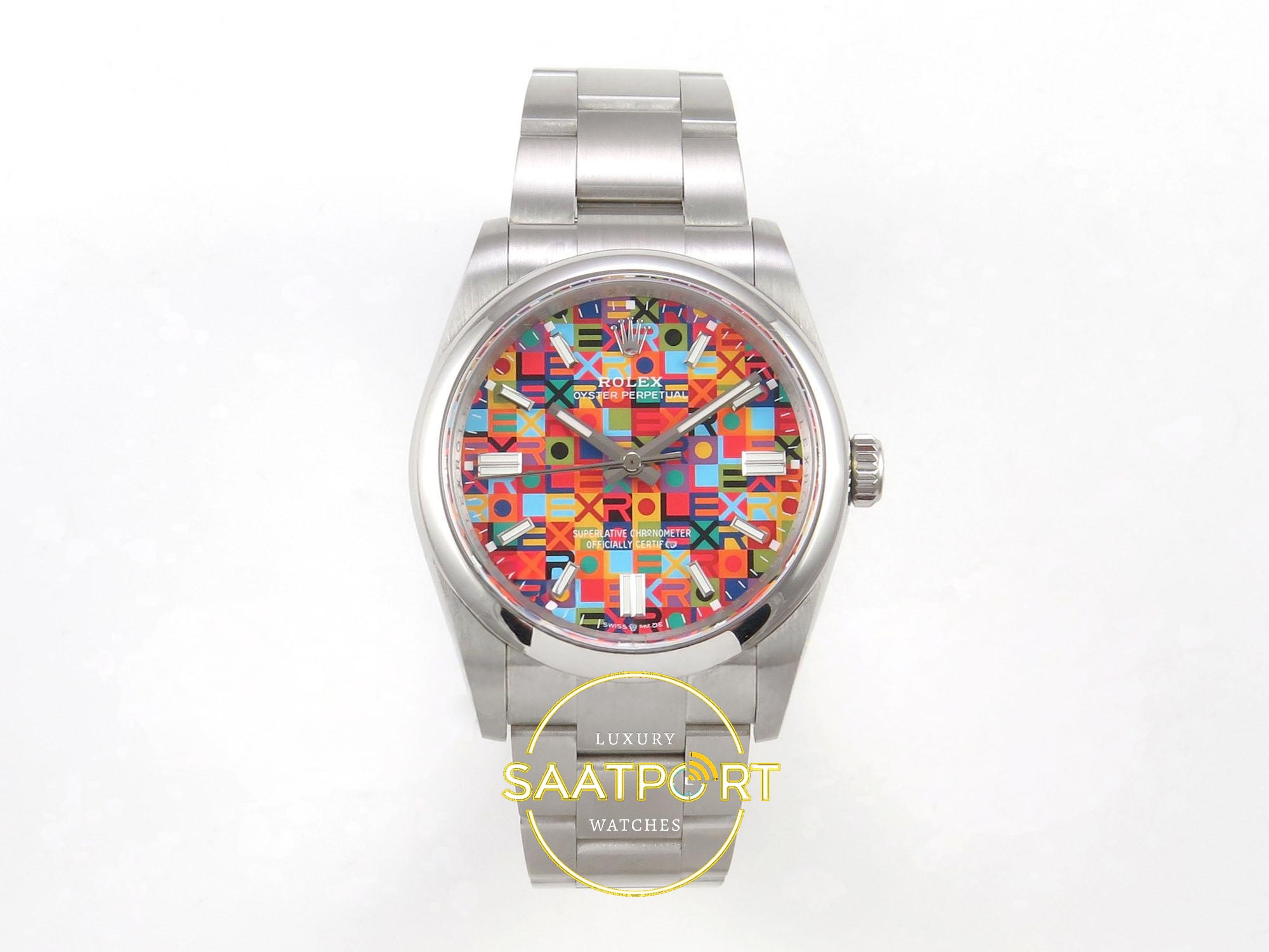 01-72 Rolex Oyster Perpetual 41mm 134300 Multicolor VSF Factory Eta Saat karşıdan görünüm