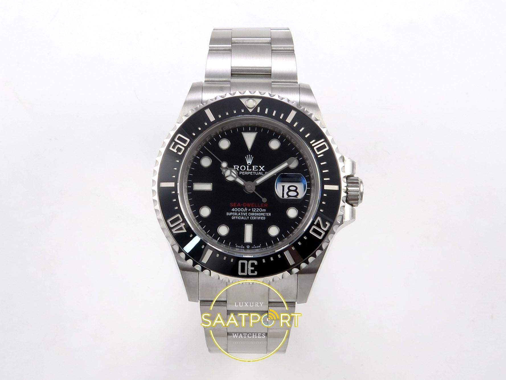 01-74 Rolex Sea-Dweller 43mm 126600 Black 904L Eta Saat karşıdan görünüm