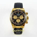 Rolex Daytona 40mm 126518 Black Yellow Gold QF Factory V2 Eta Saat karşıdan görünüm