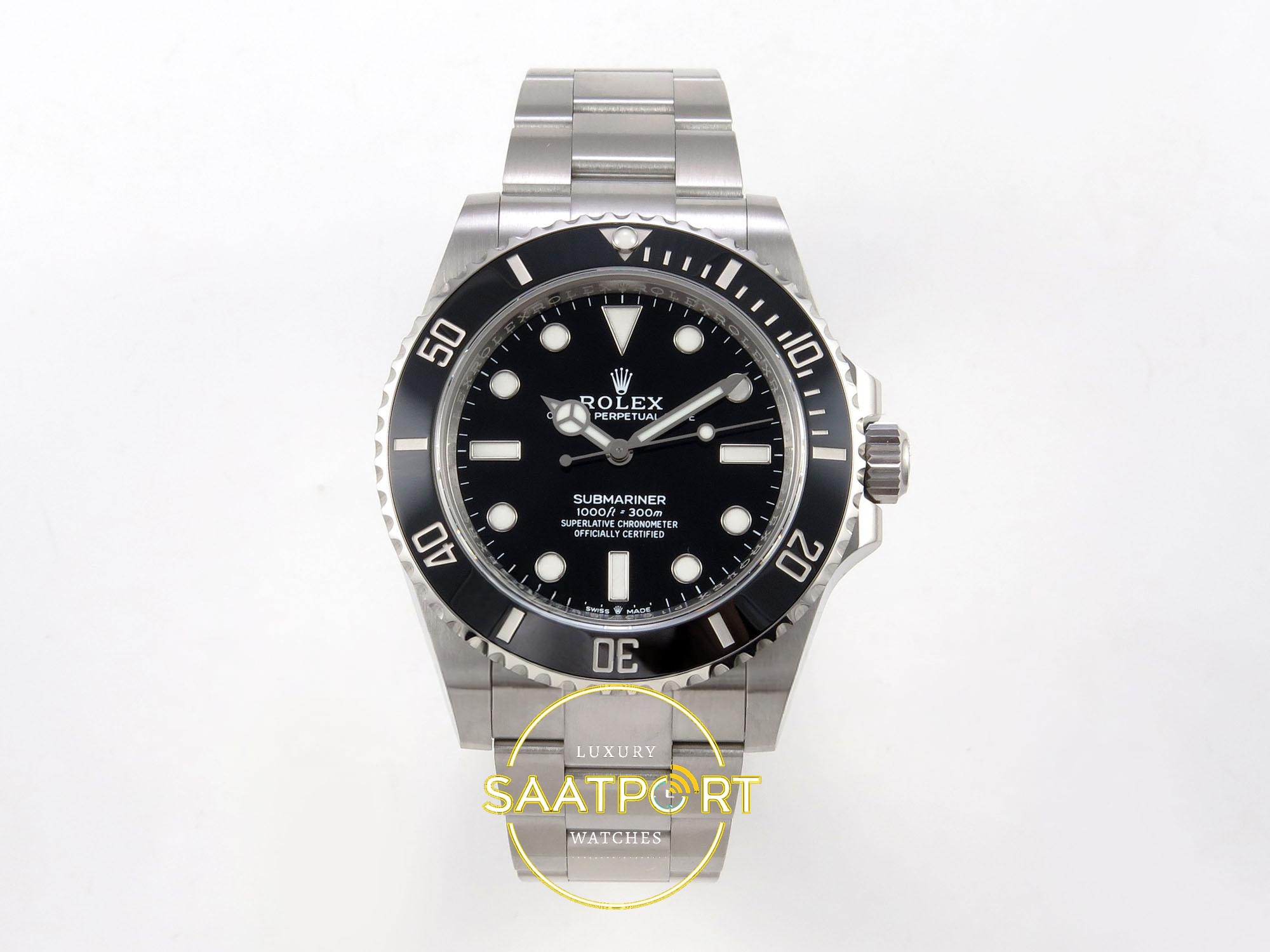 01-78 Rolex Submariner 41mm 124060 No Date Black VSF Factory Eta Saat karşıdan görünüm