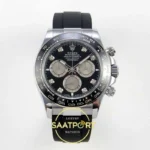 Rolex Daytona 40mm 126519 Black Silver Diamonds QF Factory V2 Eta Saat karşıdan görünüm