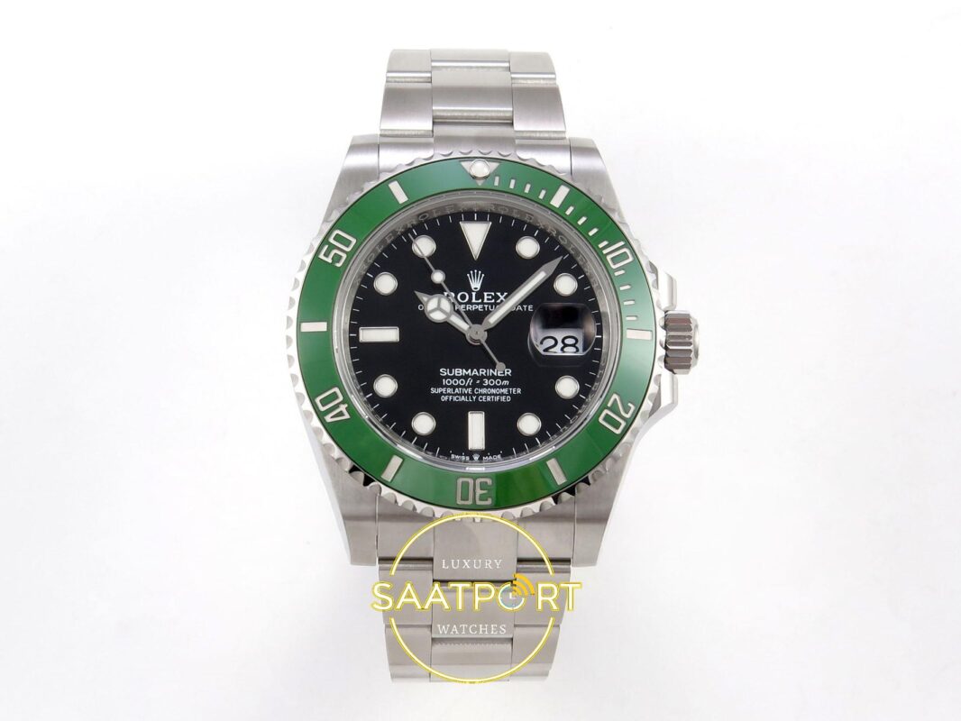 Rolex Submariner 41mm 126610 LV Kermit VSF V4 Eta Saat karşıdan görünüm