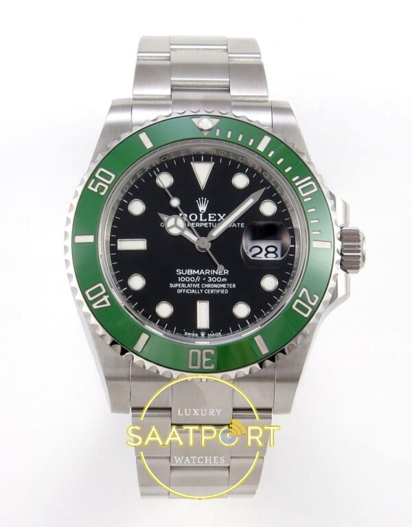 Rolex Submariner 41mm 126610 LV Kermit VSF V4 Eta Saat karşıdan görünüm