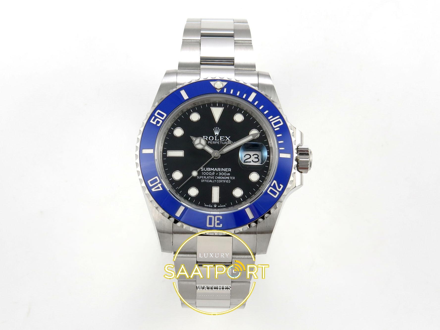 01-84 Rolex Submariner 41mm 126618 LB Blue Gold Case Steel Bracelet VSF Factory Eta Saat karşıdan görünüm