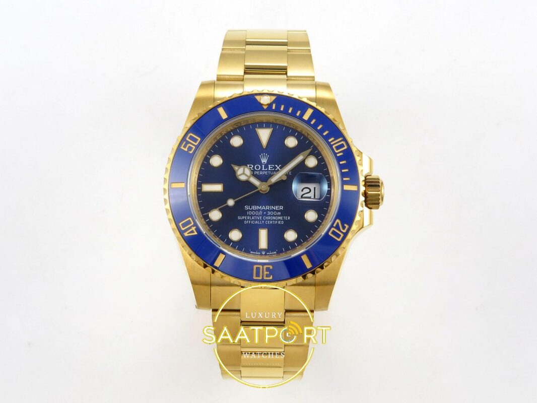 Rolex Submariner 41mm 126618 LB Blue Yellow Gold VSF Factory Eta Saat karşıdan görünüm