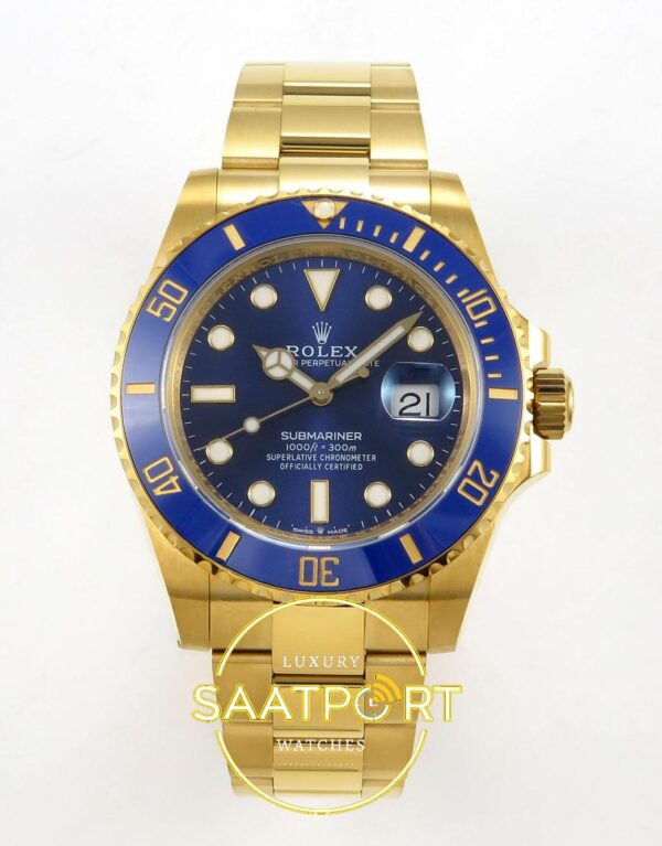 Rolex Submariner 41mm 126618 LB Blue Yellow Gold VSF Factory Eta Saat karşıdan görünüm