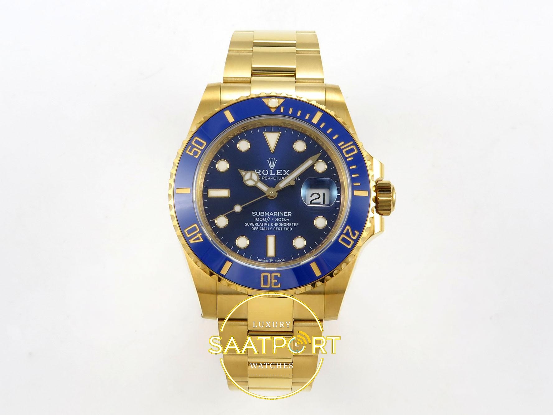 01-85 Rolex Submariner 41mm 126618 LB Blue Yellow Gold VSF Factory Eta Saat karşıdan görünüm