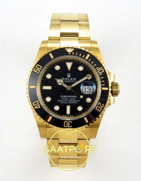 Rolex Submariner 41mm 126618 LN Black Yellow Gold VSF Factory Eta Saat karşıdan görünüm