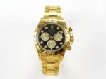 Rolex Daytona 40mm 126508 Black Yellow Gold Diamonds Yellow Gold Bracelet Eta Saat karşıdan görünüm