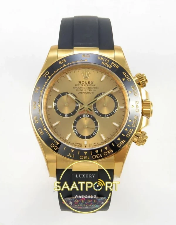 Rolex Daytona 40mm 126518 Yellow Gold VF Factory Eta Saat karşıdan görünüm