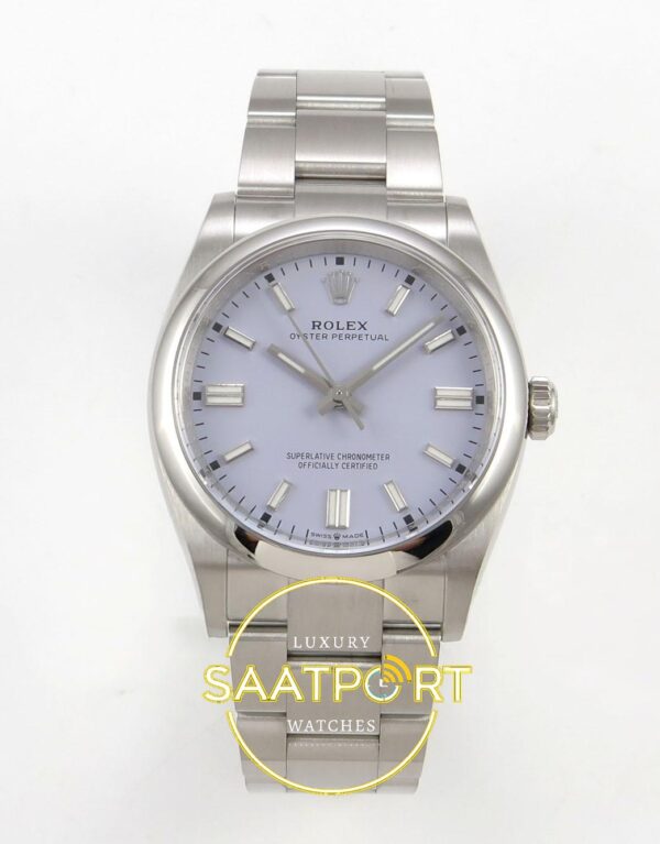 Rolex Oyster Perpetual 36 126000 Lavender Dial VSF Factory Super Clone ETA karşıdan görünüm