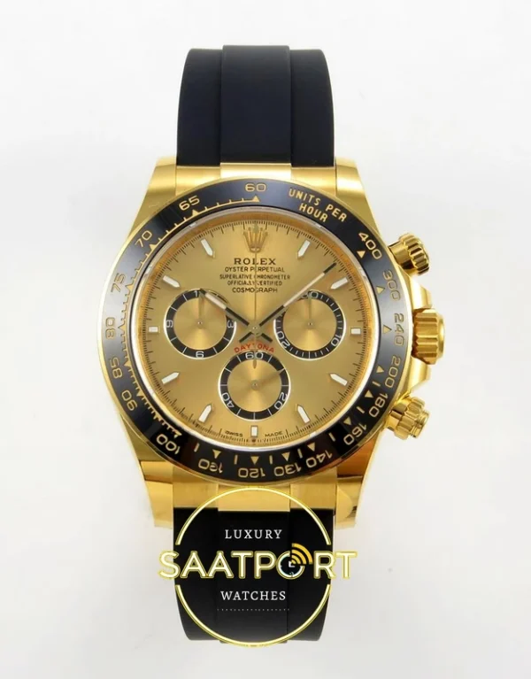 Rolex Daytona 40mm 126518 Yellow Gold BTF Factory Eta Saat karşıdan görünüm