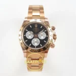 Rolex Daytona 40mm 126505 Black Silver Stick Rose Gold BTF Factory Eta Saat karşıdan görünüm