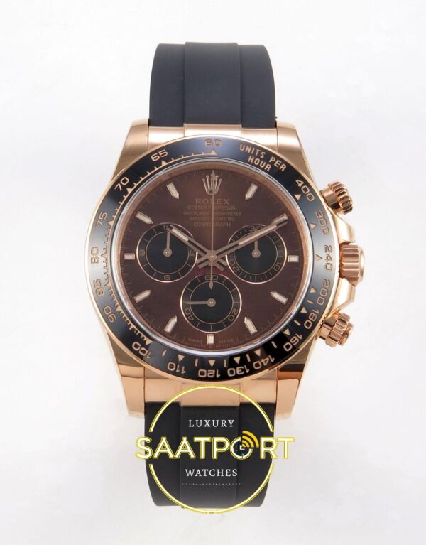 Rolex Daytona 40mm 126515 Brown Oysterflex ERF Factory Eta Saat karşıdan görünüm