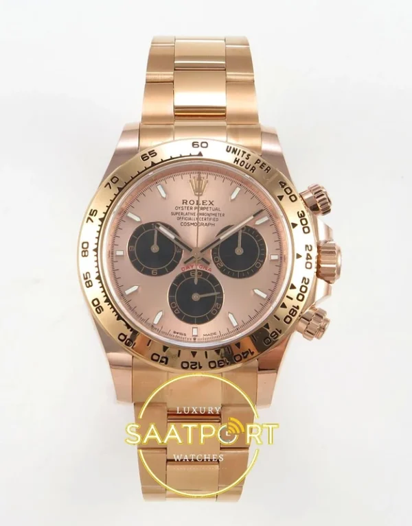Rolex Daytona 40mm 126505 Rose Gold Black Rose Gold BTF Factory Eta Saat karşıdan görünüm