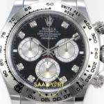 Rolex Daytona 40mm 126509 Black Silver Diamonds BTF Factory Eta Saat yan görünüm