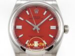 Rolex Oyster Perpetual 41mm 124300 Red Dial VSF Factory Super Clone ETA yan görünüm