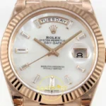 Rolex Day Date 228235 Beyaz Sedef Taşlı Kadran 40mm VSF V2 Eta Saat yan görünüm