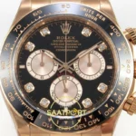 Rolex Daytona 40mm 126515 Black Rose Gold Diamonds VF Factory Eta Saat yan görünüm