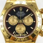 Rolex Daytona 40mm 126508 Black Yellow Gold Subdial QF Factory Eta Saat yan görünüm