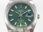 Rolex Datejust 41mm 126334 Green Textured Stick Dial Jubilee VSF V3 Eta Saat yan görünüm