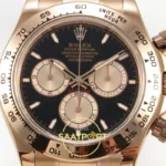 Rolex Daytona 40mm 126505 Black Rose Gold QF Factory Eta Saat yan görünüm