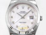 Rolex Datejust 41mm 126334 White Diamonds Dial Oyster VSF V3 Eta Saat yan görünüm
