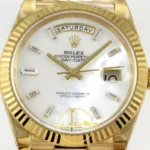 Rolex Day Date 228238 Beyaz Sedef Taşlı 40mm VSF V2 yan görünüm