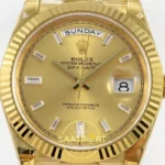 Rolex Day Date 228238 Sarı Altın Taşlı 40mm VSF V2 yan görünüm
