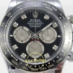 Rolex Daytona 40mm 126519 Black Silver Diamonds QF Factory V2 Eta Saat yan görünüm