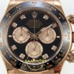 Rolex Daytona 40mm 126515 Black Rose Gold Diamonds QF Factory V2 Eta Saat yan görünüm