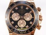 Rolex Daytona 40mm 126515 Black Rose Gold Diamonds Oysterflex ERF Factory Eta Saat yan görünüm