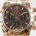 Rolex Daytona 40mm 126505 Brown Black Rose Gold BTF Factory Eta Saat yan görünüm