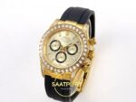 Rolex Daytona 40mm 126538TBR Yellow Gold Oysterflex QF Factory Eta Saat detay 3