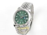 Rolex Datejust 41mm 126334 Green Textured Stick Dial Jubilee VSF V3 Eta Saat detay 3
