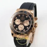 Rolex Daytona 40mm 126515 Black Rose Gold Diamonds QF Factory V2 Eta Saat detay 3