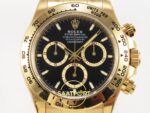 Rolex Daytona 40mm 126508 Yellow Gold Black Subdial Oyster VSF Factory Eta Saat detay 3