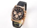 Rolex Daytona 40mm 126515 Black Rose Gold Diamonds Oysterflex ERF Factory Eta Saat detay 3