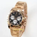 Rolex Daytona 40mm 126505 Black Silver Diamonds Rose Gold BTF Factory Eta Saat detay 3