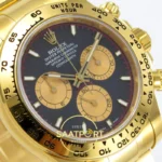 Rolex Daytona 40mm 126508 Black Yellow Gold Subdial BTF Factory Eta Saat detay 4