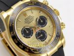 Rolex Daytona 40mm 126518 Yellow Gold Black Subdial Oysterflex ZF Factory Eta Saat detay 4