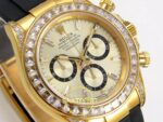 Rolex Daytona 40mm 126538TBR Yellow Gold Oysterflex QF Factory Eta Saat detay 4