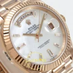 Rolex Day Date 228235 Beyaz Sedef Taşlı Kadran 40mm VSF V2 Eta Saat detay 4